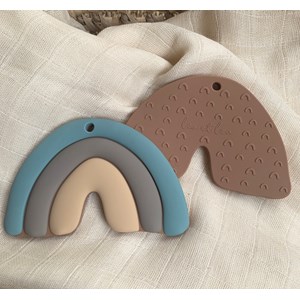 Hochet de dentition arc en ciel bleu