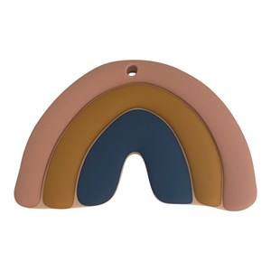 Hochet de dentition arc en ciel moutarde