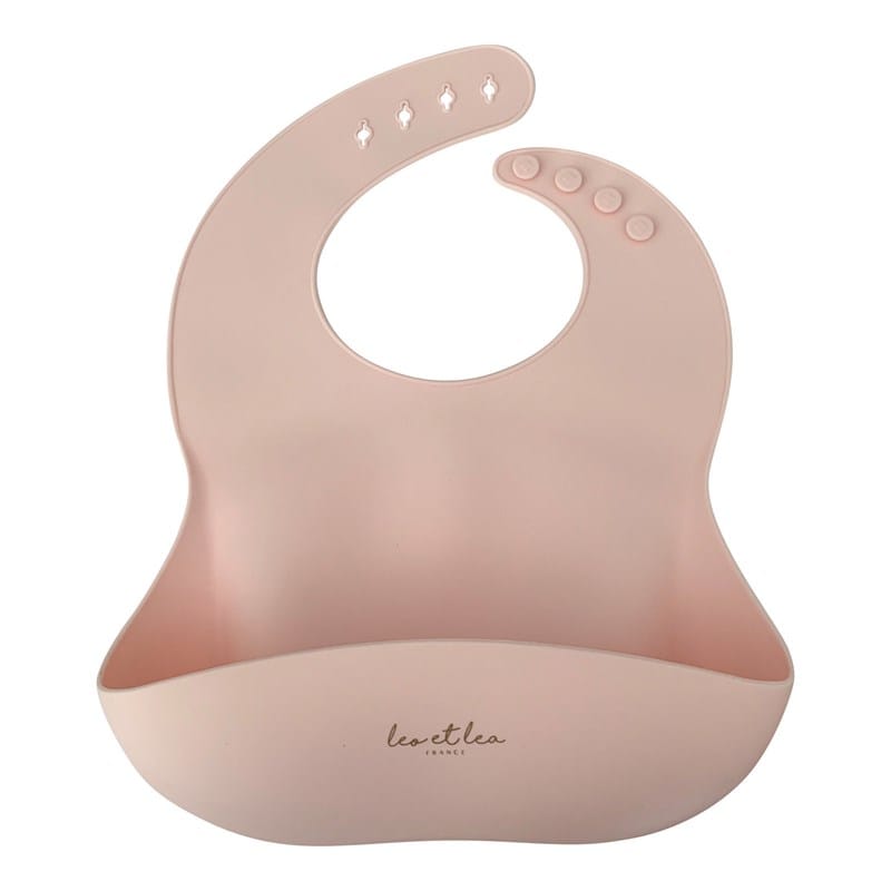 Léo et Léa France - Bavoir en silicone rose