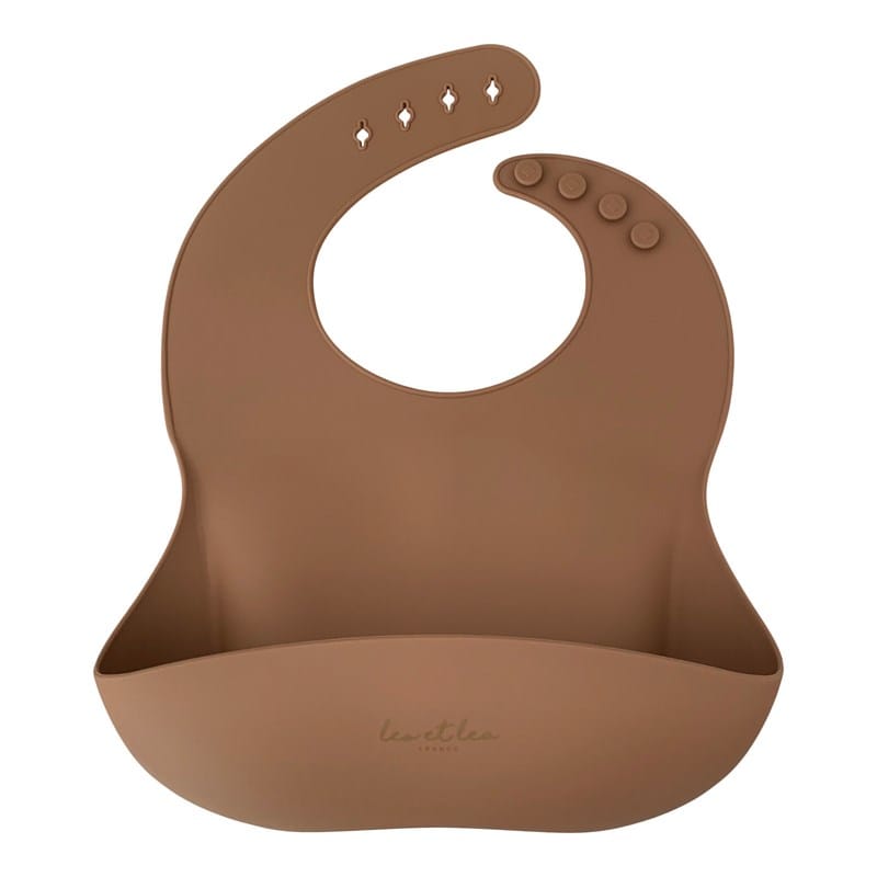 Bavoir en silicone marron