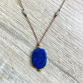 Collier sautoir karma lapis lazuli