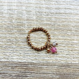 Bague adèle tourmaline et labradorite