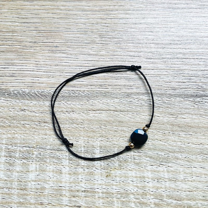 Ysie - Bracelet réglable carrie agate noire
