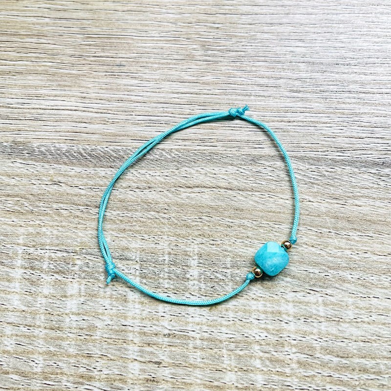 Ysie - Bracelet réglable carrie amazonite bleue