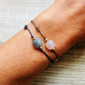 Bracelet réglable carrie citrine jaune