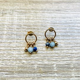 Boucles d’oreilles adèle aigue marine