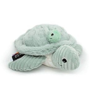 Peluche maman bébé tortue menthe