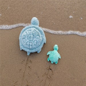 Peluche maman bébé tortue menthe
