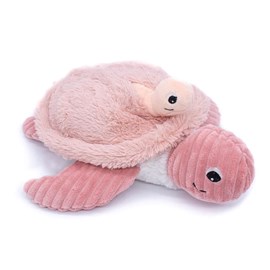 Peluche maman bébé tortue rose