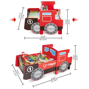 Grand circuit de train avec table