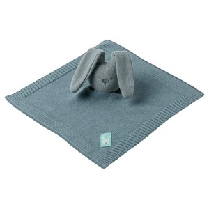 Nattou lapin tricot plat bleu 30 x 30 cm