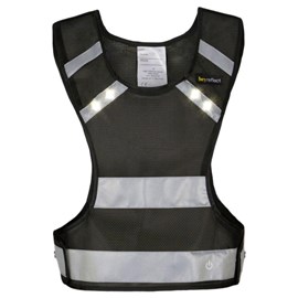 Gilet fluo-réfléchissant led - l - noir