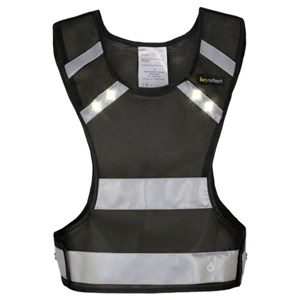 Gilet fluo-réfléchissant led - l - noir
