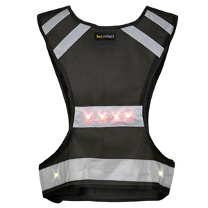 Gilet fluo-réfléchissant led - l - noir