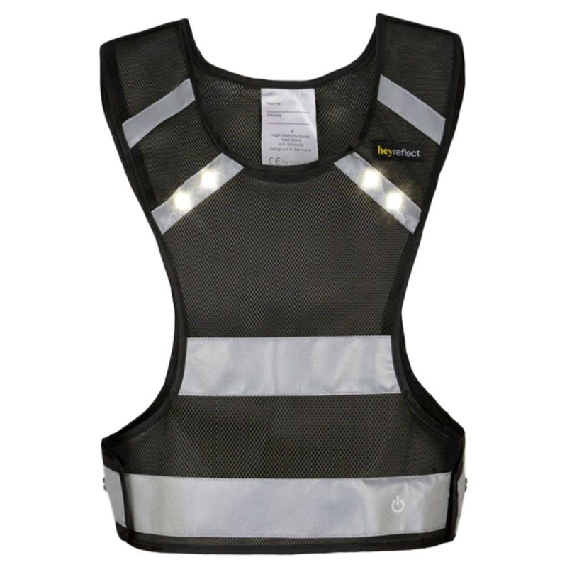 Gilet fluo-réfléchissant led - m - noir