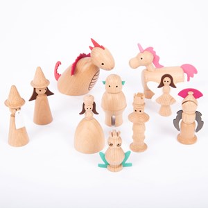 Set de 10 pièces en bois - monde en