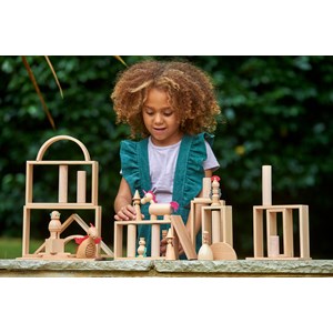 Set de 10 pièces en bois - monde en