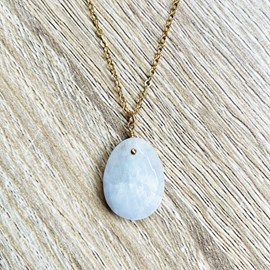 Collier alma pierre de lune blanche
