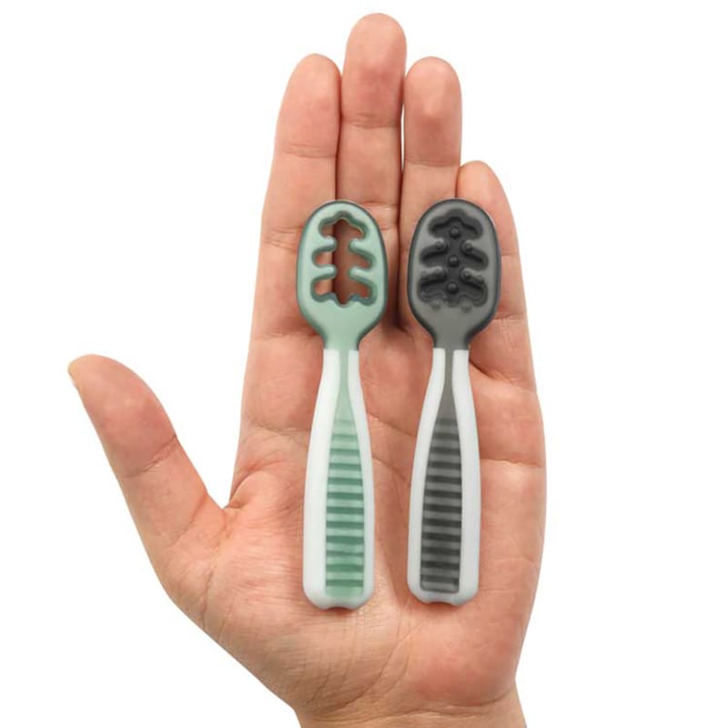 Lot de 2 pré-cuillères gris et vert (NumNum) - Image 2