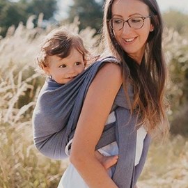 Echarpe de portage bleu cobalte 4.6