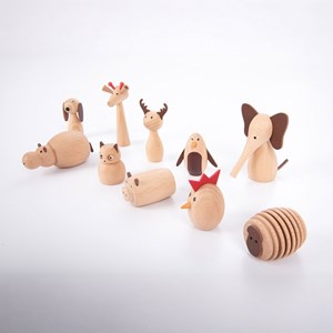 Set de 10 animaux en bois
