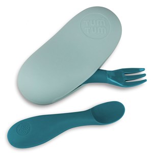 Set de couverts en silicone bleu