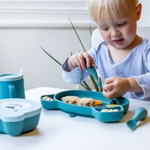 Set de couverts en silicone bleu
