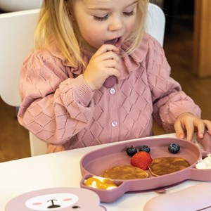 Set de couverts en silicone rose