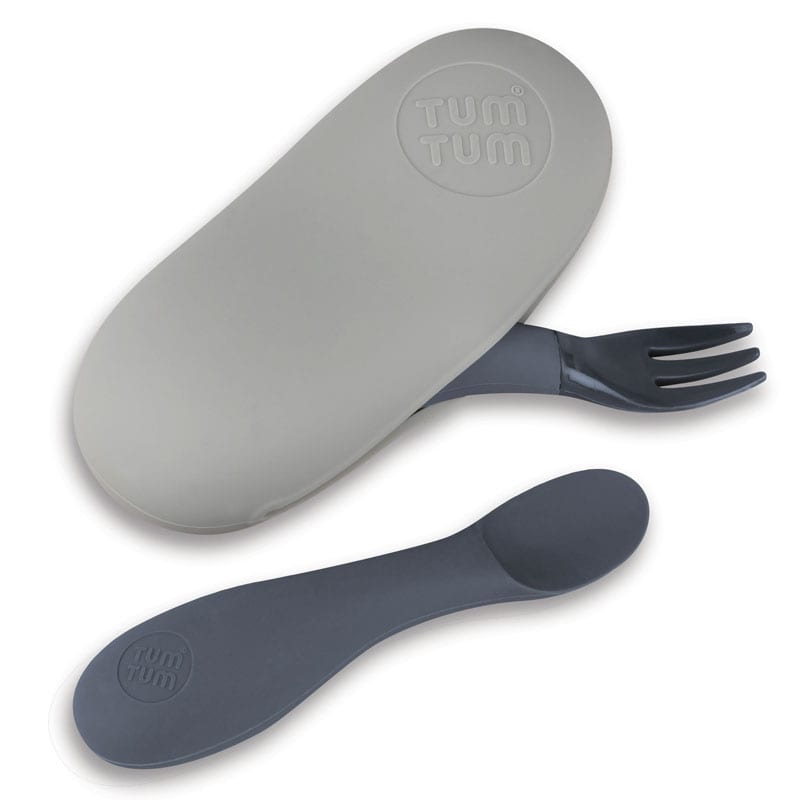 Set de couverts en silicone gris (TUMTUM) - Image 1