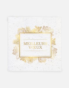 Carte de voeux à planter or - lot de 5