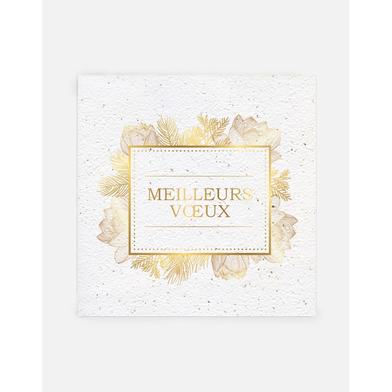 Papierfleur - Carte de voeux à planter or - lot de 5
