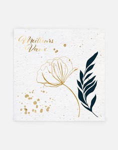 Carte de voeux à planter or - lot de 5