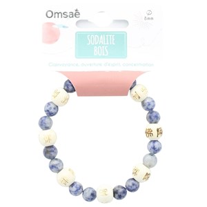 Bracelet sodalite & perles bois