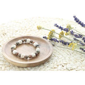 Bracelet jaspe & perles bois