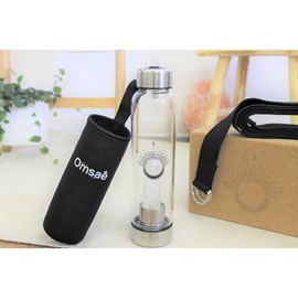 Bouteille verre pointe cristal de roche