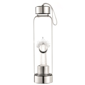 Bouteille verre pointe cristal de roche