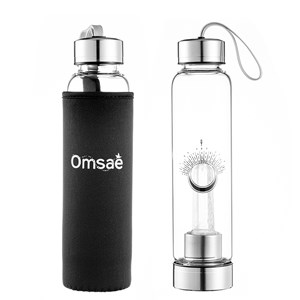 Bouteille verre pointe cristal de roche