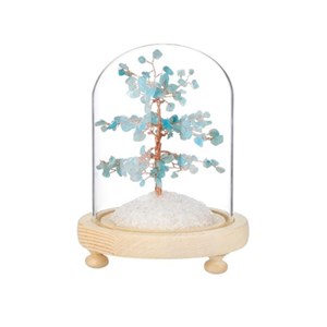 Arbre du bonheur sous cloche amazonite