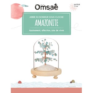 Arbre du bonheur sous cloche amazonite