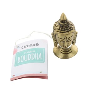 Tête de bouddha laiton doré mat 5 cm