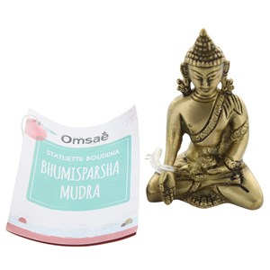Bouddha bhumisparsha mudra laiton doré