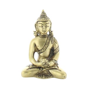 Bouddha dhyana mudra laiton doré mat