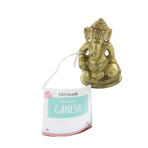 Ganesh assis laiton doré mat 8.2 cm