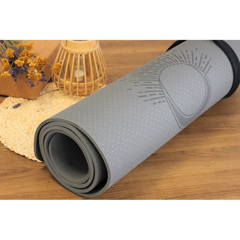 Omsaé - Tapis de yoga en tpe gris