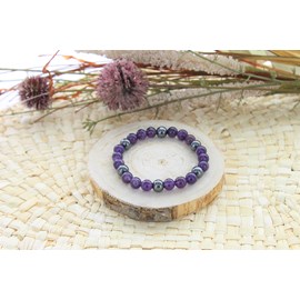 Bracelet améthyste & hématite