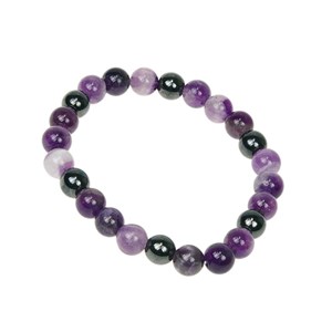 Bracelet améthyste & hématite