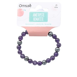 Bracelet améthyste & hématite