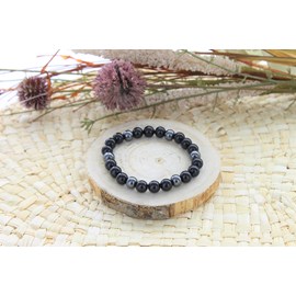 Bracelet onyx & hématite