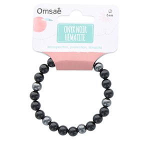 Bracelet onyx & hématite