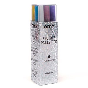 Omy feutres paillettes  étui de 9 feutr